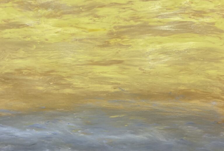 Zweifarbiges Bild in Gold und Silber im Querformat - Maltherapie