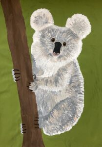 Bild eines Koala-Bärs am Baum - Maltherapie